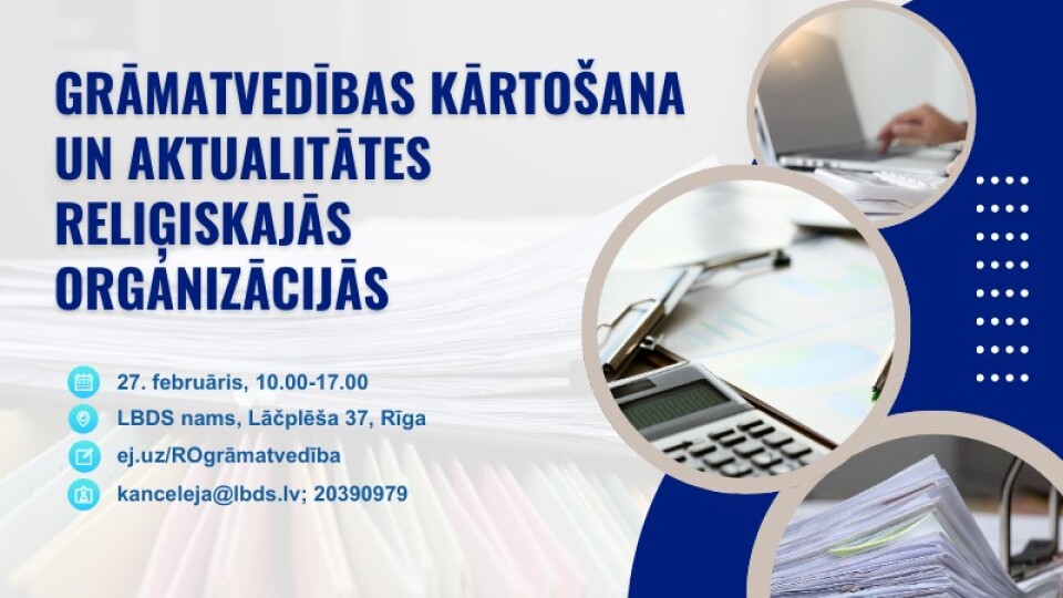 Seminārs reliģisko organizāciju grāmatvežiem