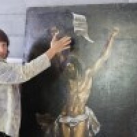 Krūtes baznīcā atgriežas altārglezna “Kristus pie krusta”
