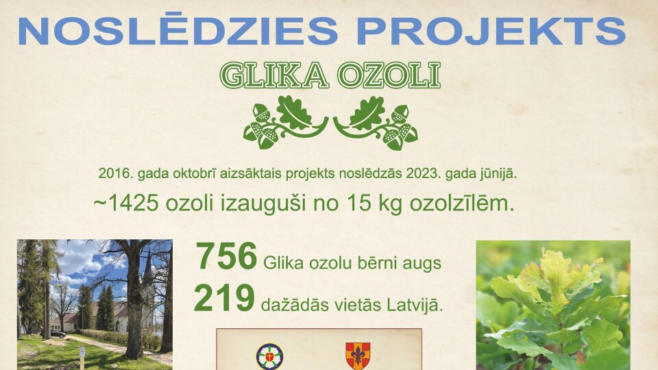 Noslēdzies Reformācijas Latvijā piecsimtgadei veltītais projekts „Glika ozoli”