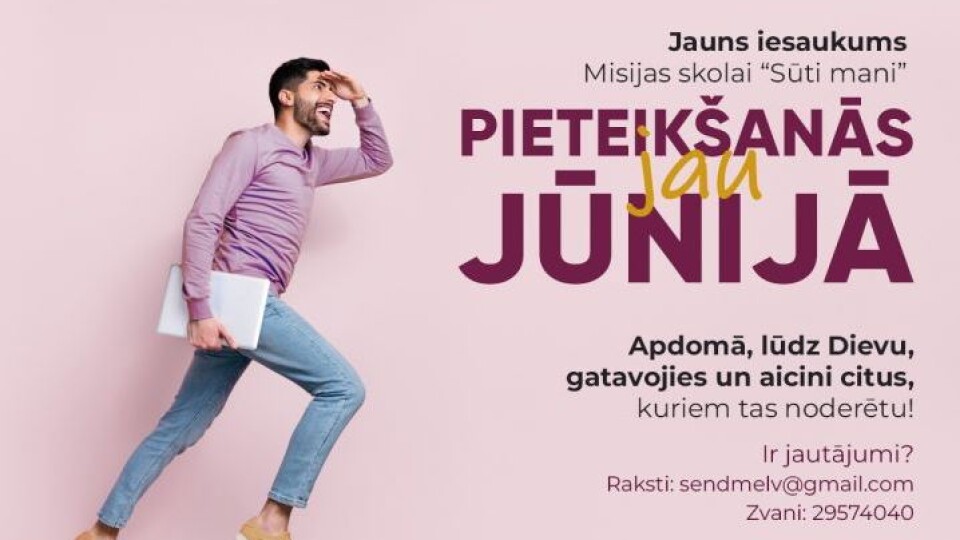 Misijas skolā „Sūti mani” sācies jauns iesaukums