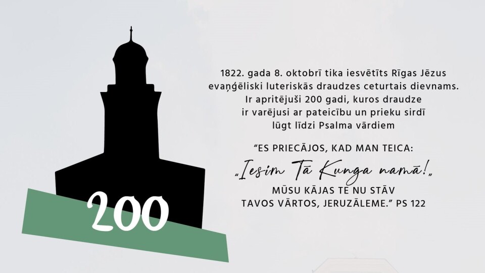 Oktobrī tiks svinēta Rīgas Jēzus baznīcas 200.gadadiena
