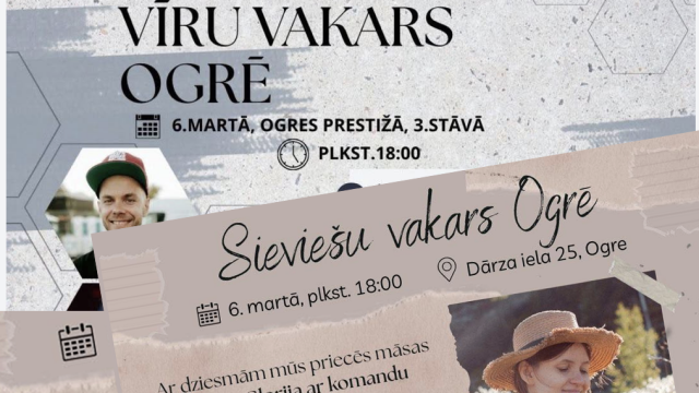 Ogres draudze „Vārda Spēks” rīko vīru un sieviešu vakaru