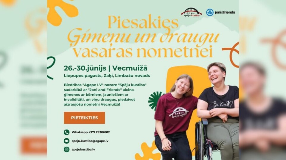 Cilvēkus ar invaliditāti aicina piedalīties kristīgā vasaras nometnē