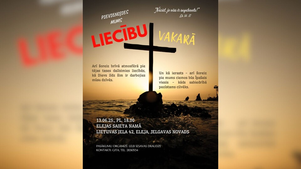 Aicina uz trešo Liecību vakaru Sesavas draudzē