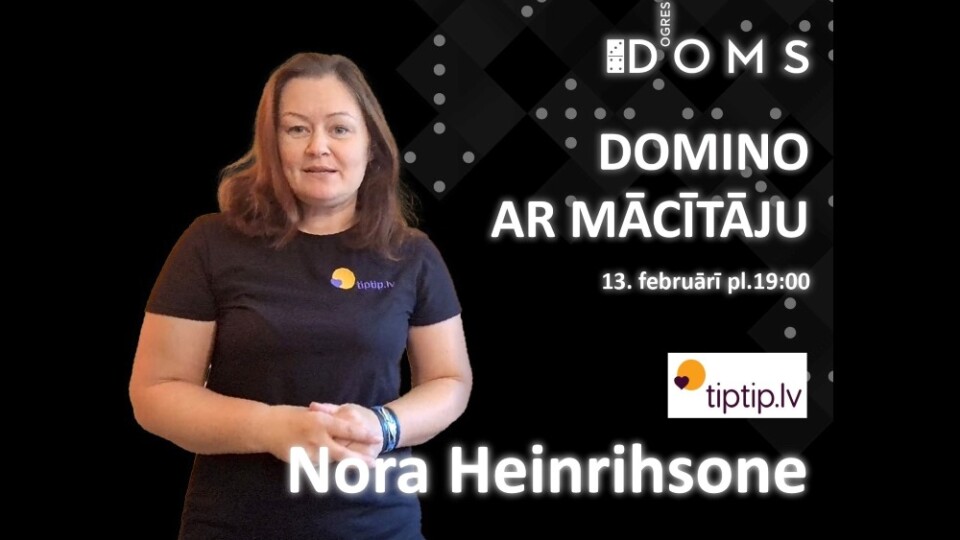 Ogres DOMS raidierakstā viesosies tiptip.lv vadītāja Nora Heinrihsone