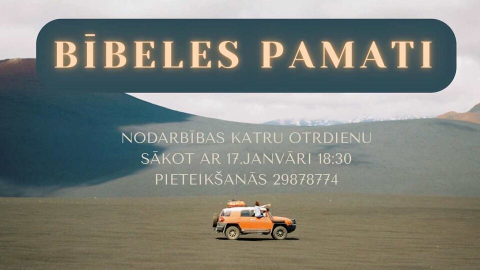 Janvārī sāksies Bībeles pamatu nodarbības