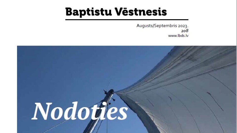 Ir izdots žurnāla „Baptistu Vēstnesis” augusta/septembra numurs