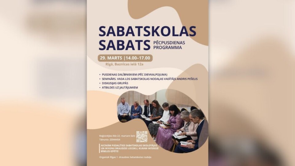 “Sabatskolas sabats” 29. martā