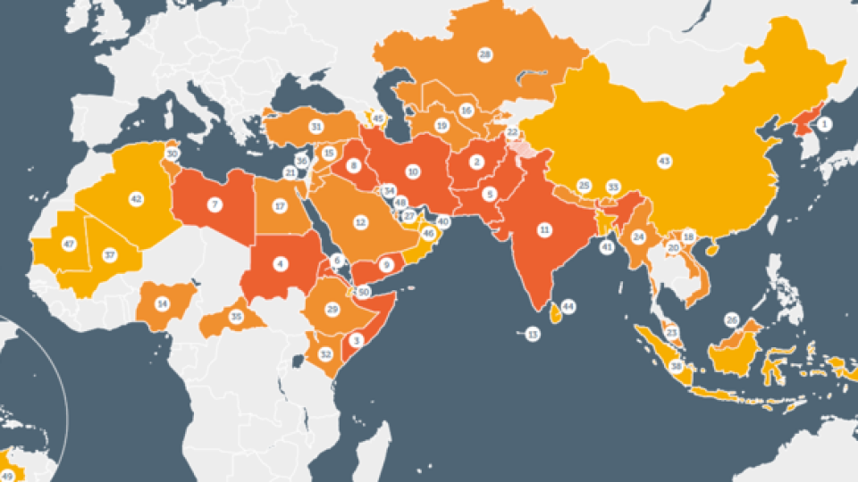 Noskaidrotas 10 bīstamākās valstis kristiešiem