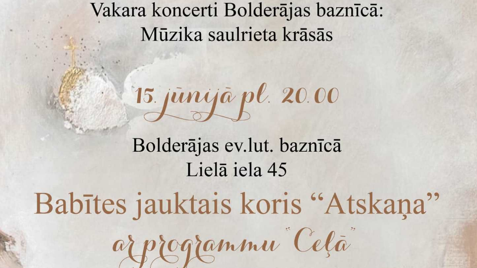 Bolderājas baznīcā turpinās koncertcikls “Mūzika saulrieta krāsās”