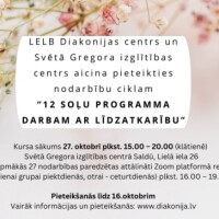 Oktobrī sāksies apmācības “12 soļu programma darbam ar līdzatkarību”