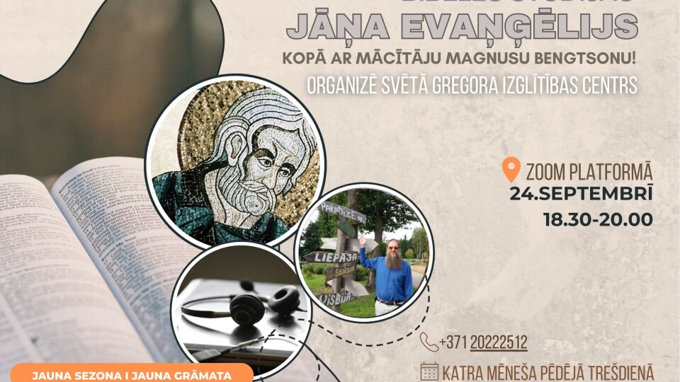 Aicina uz tiešsaistes Bībeles studijām par Jāņa evaņģēliju