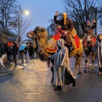 Rietumlondonā gājienā dodas “gudrie” ar dzīviem kamieļiem