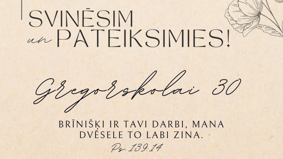 Absolventi un visi interesenti aicināti uz Gregorskolas 30 gadu jubileju