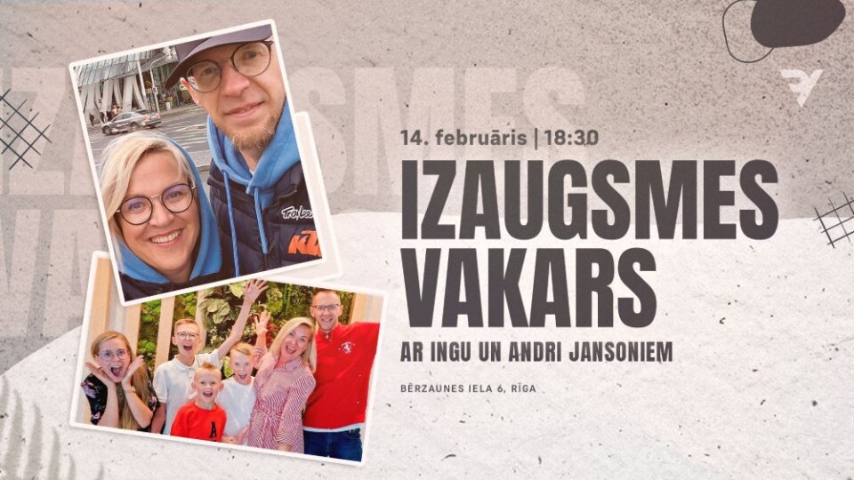 “Izaugsmes vakarā” viesosies Inga un Andris Jansoni