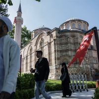 Turcija vēl vienu Bizantijas dievnamu pārvērš par mošeju