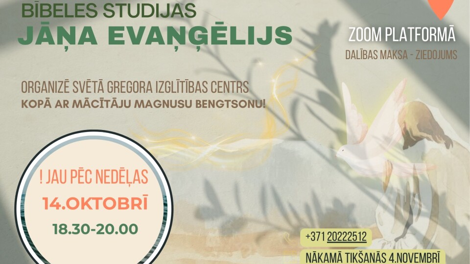 Jāņa evaņģēlija studijas (zoom platformā)