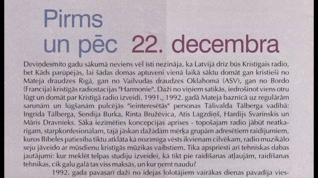 Pirms un pēc 22. Decembra